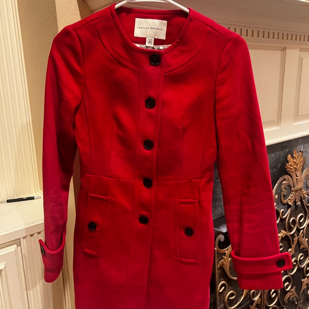 Banana Republic red coat size petite XXS